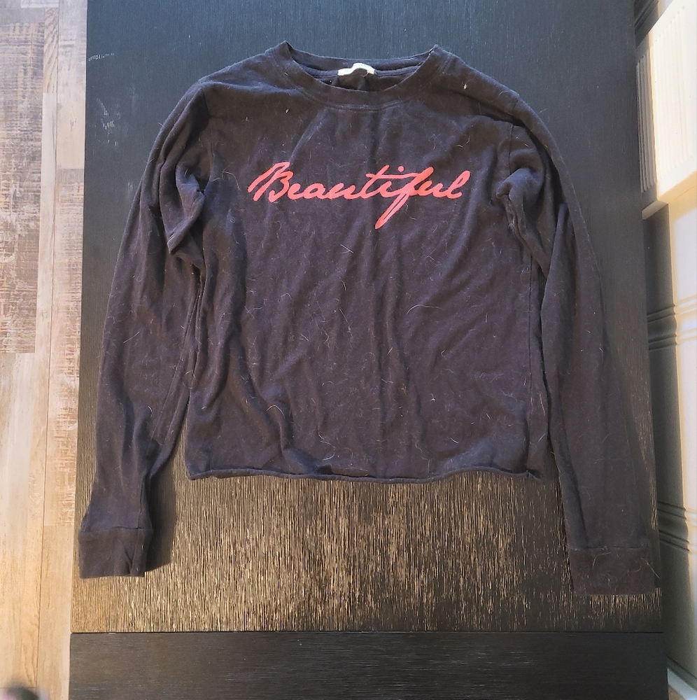 Black cropped long sleeve